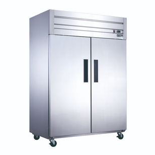 D55AF Commercial 2-Door Top Mount Freezer in Stainless Steel