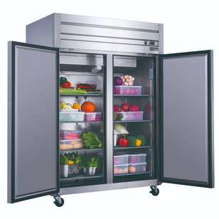 D55AF Commercial 2-Door Top Mount Freezer in Stainless Steel