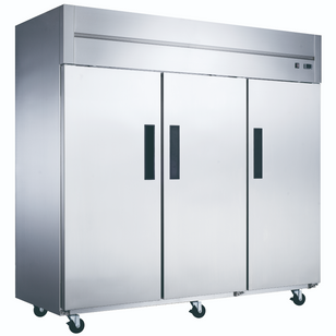 D83AF Commercial 3-Door Top Mount Freezer in Stainless Steel