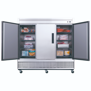 D83F 3-Door Commercial Freezer in Stainless Steel