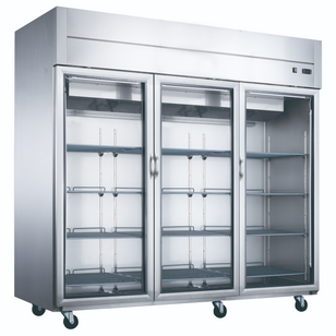 D83AR-GS3 Top Mount Glass 3-Door Commercial Reach-in Refrigerator