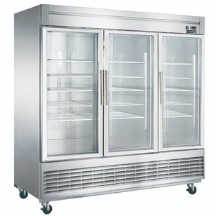 D83R-GS3 Bottom Mount Glass 3-Door Commercial Reach-in Refrigerator