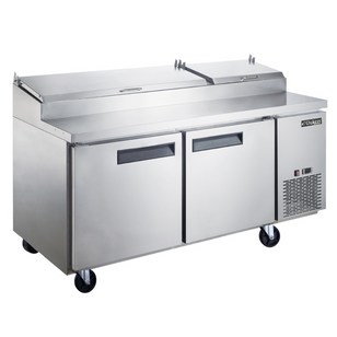 DPP70-9-S2 Commercial 2-Door Pizza Prep Table Refrigerator