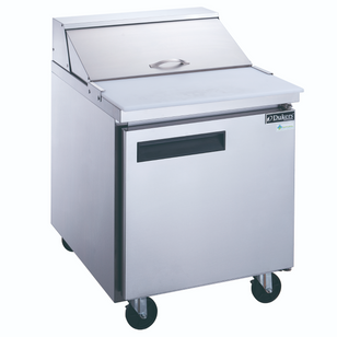 DSP29-8-S1 1-Door Commercial Food Prep Table Refrigerator in Stainless Steel