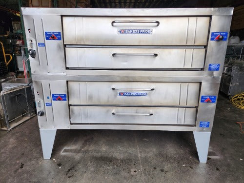 Bakers Pride #Y600 Y602 Double Deck Gas Pizza Oven with Stones - Works Great