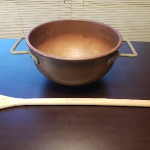 Large Copper Bowl & Paddle for Candy Making